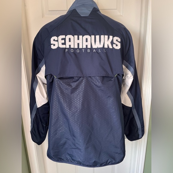 Mens Y2K Reebok NFL Seattle Seahawks 1/4 Zip Pullover Windbreaker Size Large - Picture 4 of 13